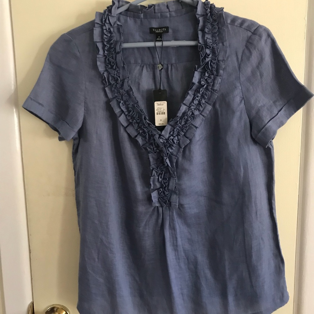 Talbots 100% Linen Blouse NWT